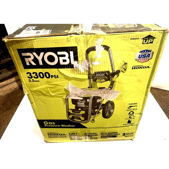 Ryobi RY803325 Cold Water Gas Pressure Washer 3300PSI 2.5GPM Honda GCV200 Engine - Picture 8 of 16